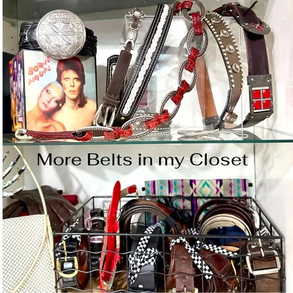 Carlisle Black Croc-Embossed Leather Belt with Sculptural Silver Buckle, Small - Picture 13 of 13